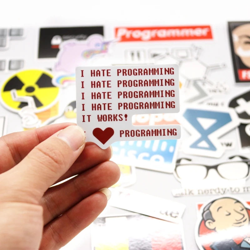 40 Piece SQL Programming Geek Hacker Bitcoin developer Language Funny Stickers